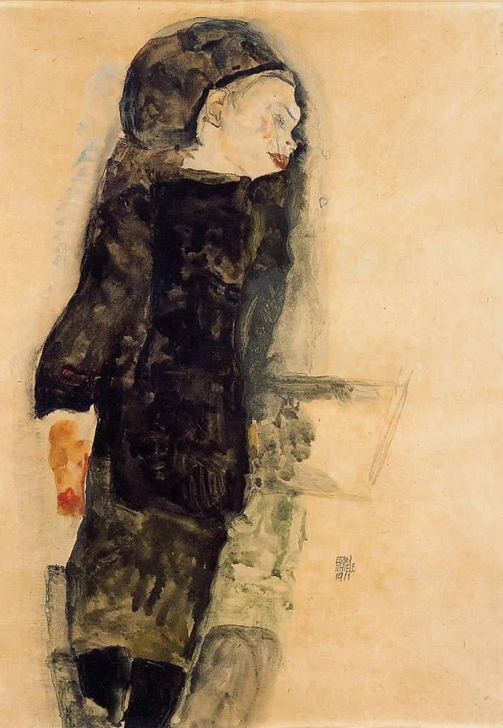 Egon Schiele Child in Black